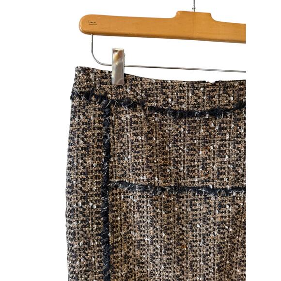 Trina Turk Metallic Tweed Lady Pencil Skirt Black Brown 8 - Picture 2 of 6